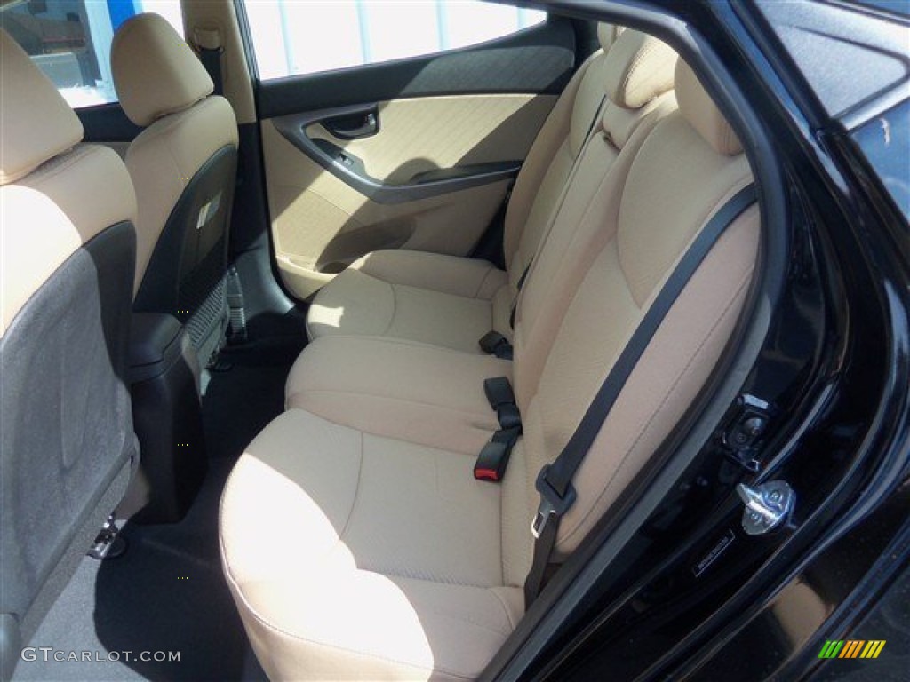 2013 Elantra GLS - Midnight Black / Beige photo #11