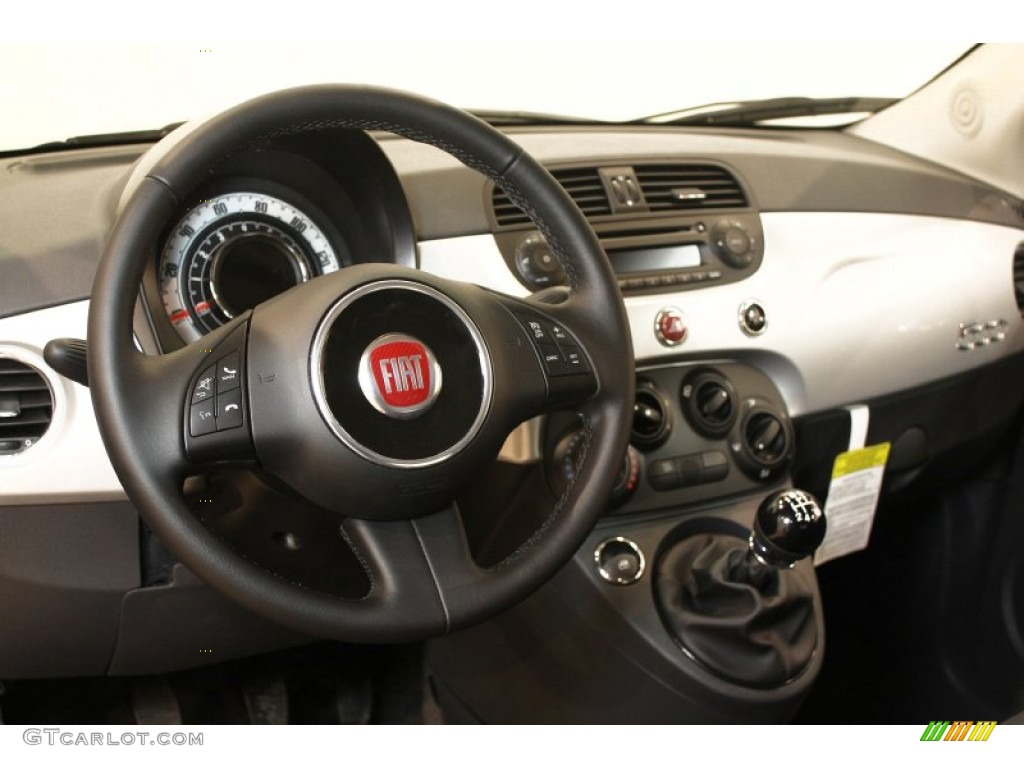 2012 Fiat 500 Pop Tessuto Grigio/Nero (Grey/Black) Dashboard Photo #76372547