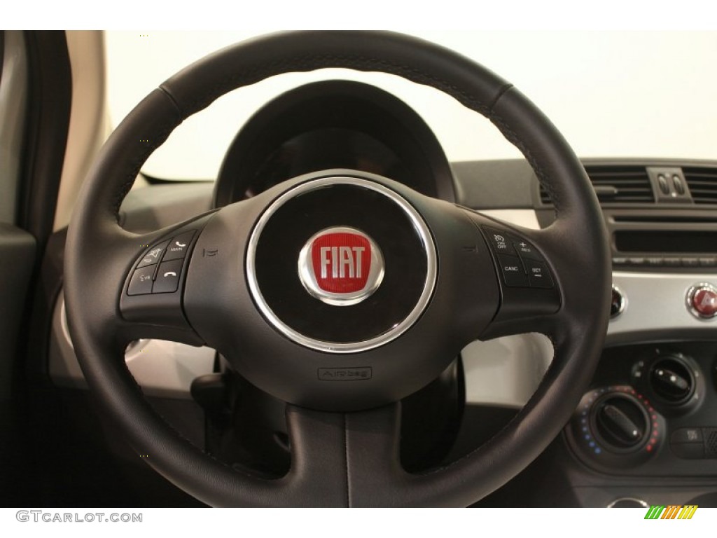 2012 Fiat 500 Pop Tessuto Grigio/Nero (Grey/Black) Steering Wheel Photo #76372591
