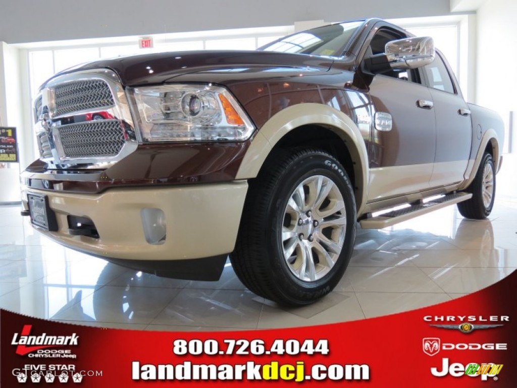 2013 1500 Laramie Longhorn Crew Cab - Western Brown Pearl / Canyon Brown/Light Frost Beige photo #1