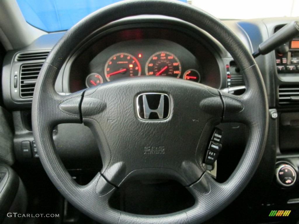 2003 Honda CR-V EX 4WD Black Steering Wheel Photo #76374302