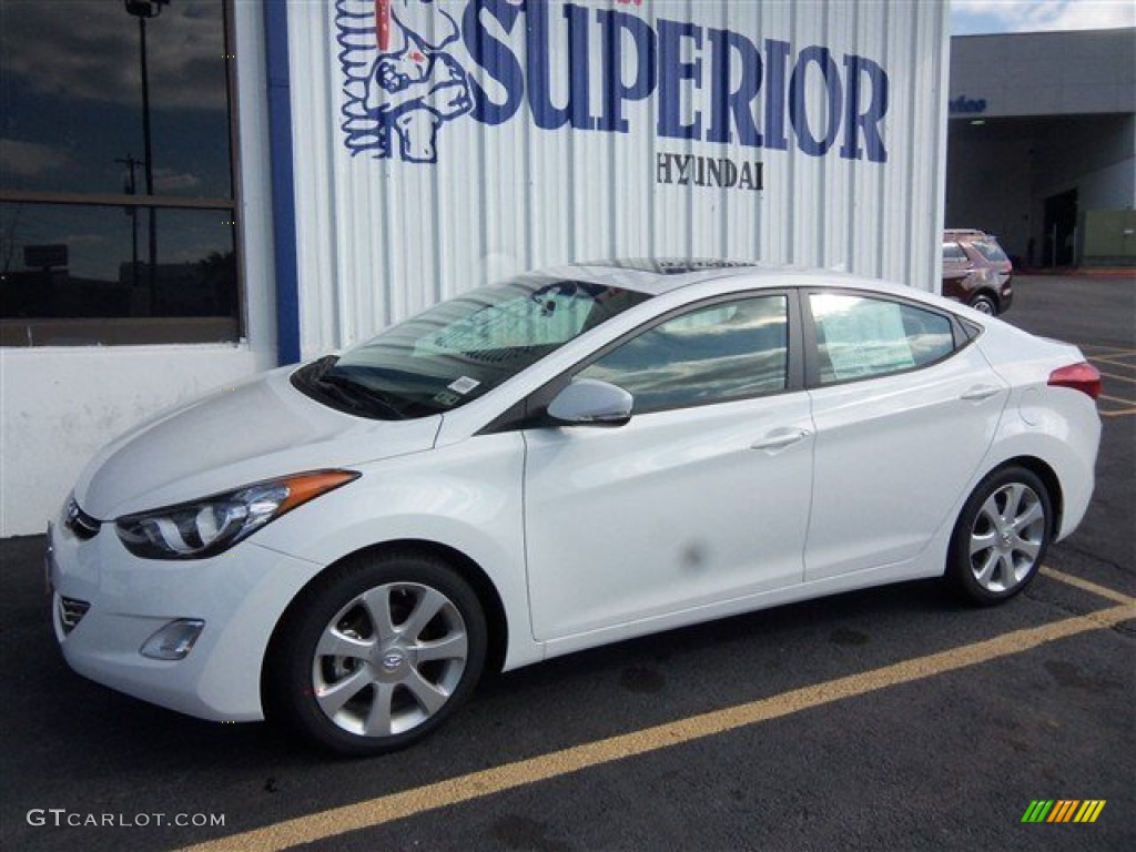 2013 Elantra Limited - Shimmering White / Beige photo #6