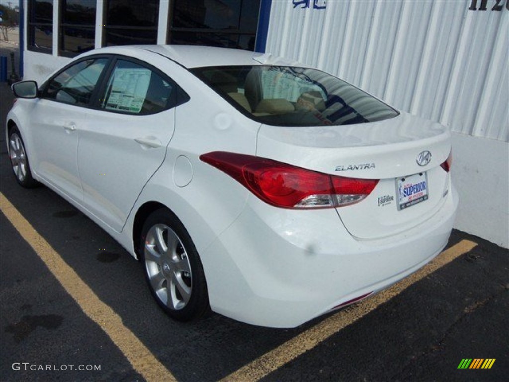 2013 Elantra Limited - Shimmering White / Beige photo #7