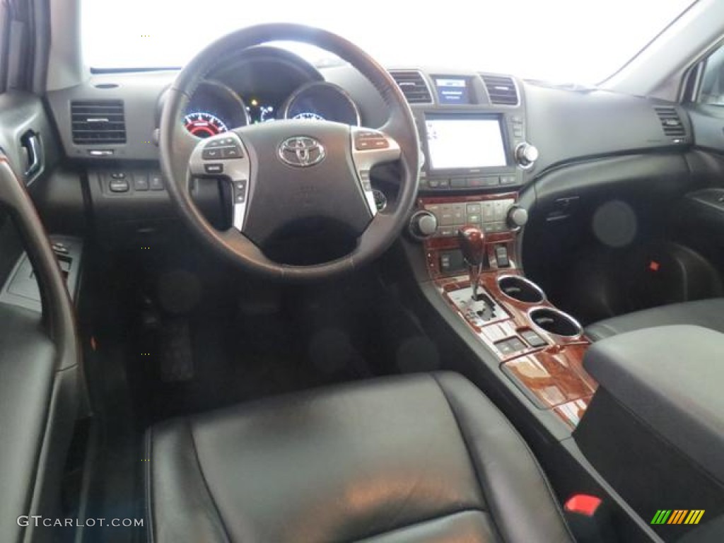 Black Interior 2011 Toyota Highlander Limited 4WD Photo #76375036