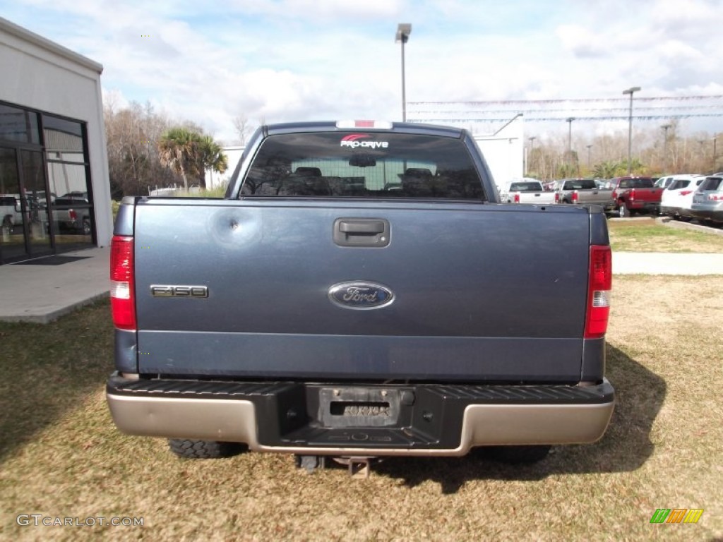 2006 F150 Lariat SuperCrew 4x4 - Medium Wedgewood Blue Metallic / Tan photo #4