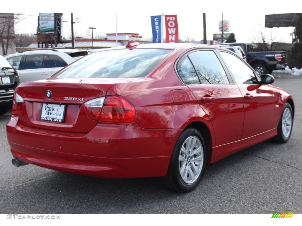 2007 3 Series 328xi Sedan - Crimson Red / Terra/Black Dakota Leather photo #3