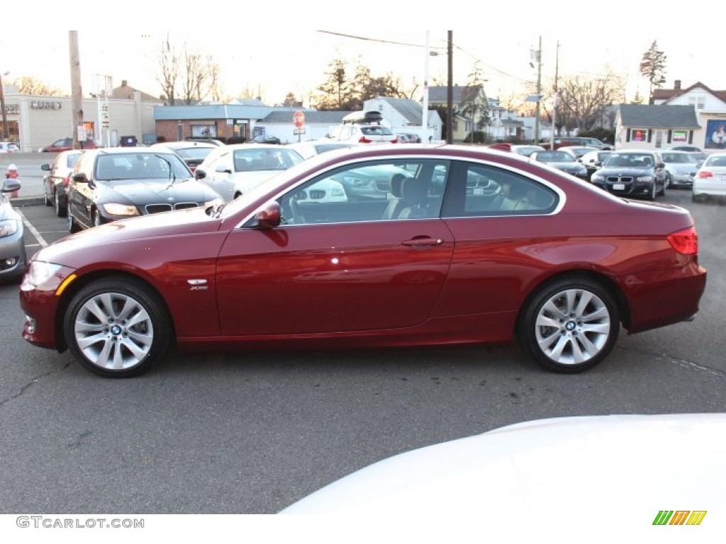 2012 3 Series 328i xDrive Coupe - Vermilion Red Metallic / Black photo #8