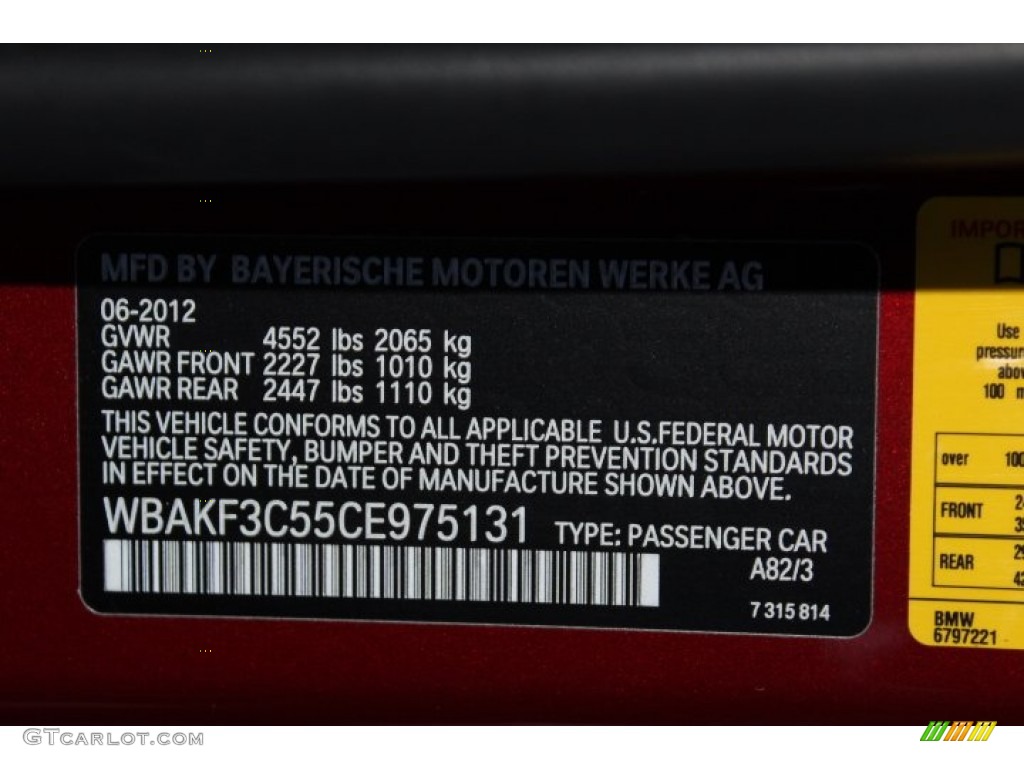 2012 3 Series 328i xDrive Coupe - Vermilion Red Metallic / Black photo #32