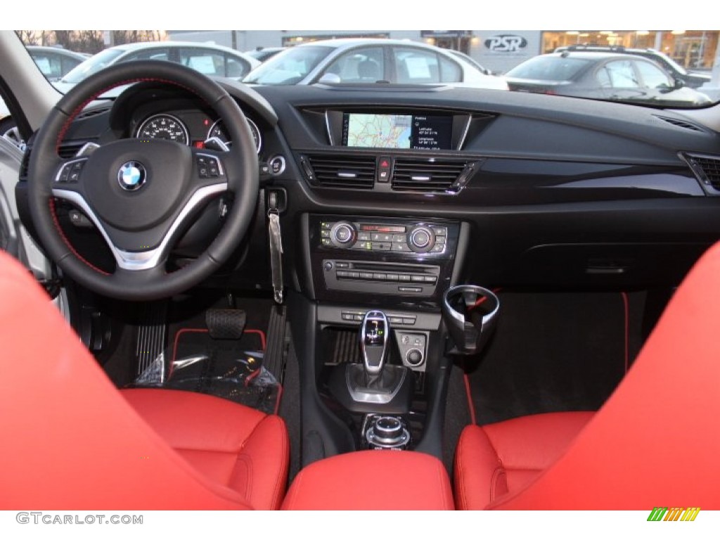 2013 BMW X1 xDrive 28i Coral Red Dashboard Photo #76377130