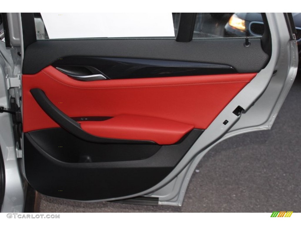 2013 BMW X1 xDrive 28i Coral Red Door Panel Photo #76377275