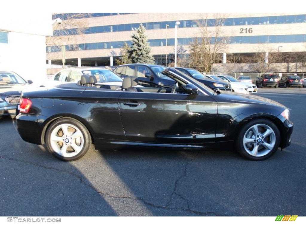 2012 1 Series 135i Convertible - Black Sapphire Metallic / Black photo #4