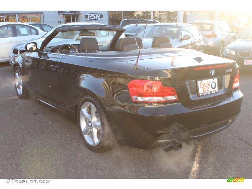 2012 1 Series 135i Convertible - Black Sapphire Metallic / Black photo #7