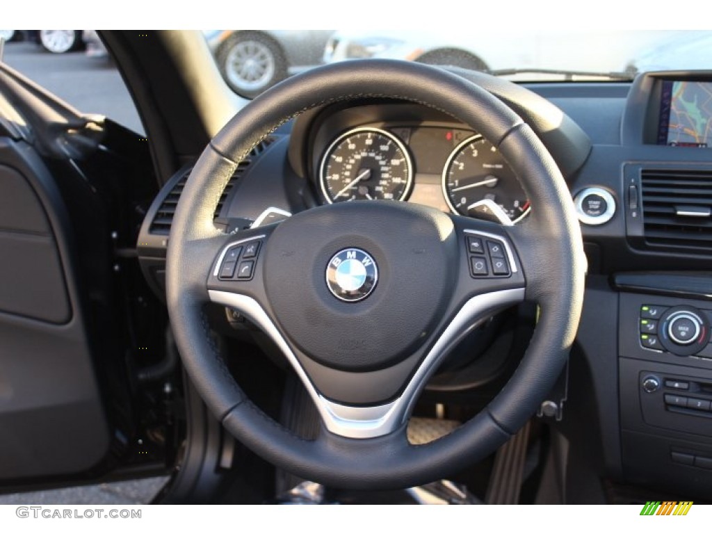 2012 1 Series 135i Convertible - Black Sapphire Metallic / Black photo #16