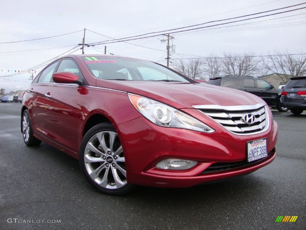 2011 Sonata SE - Venetian Red / Black photo #1