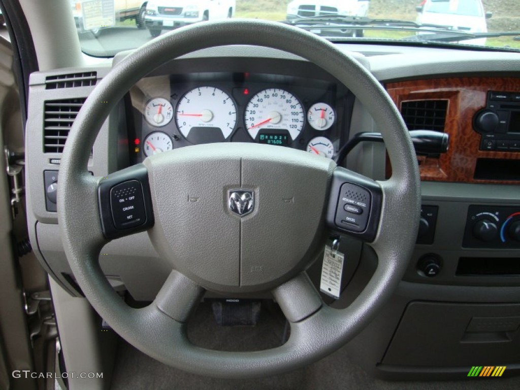 2006 Dodge Ram 1500 SLT Quad Cab 4x4 Khaki Beige Steering Wheel Photo #76378921