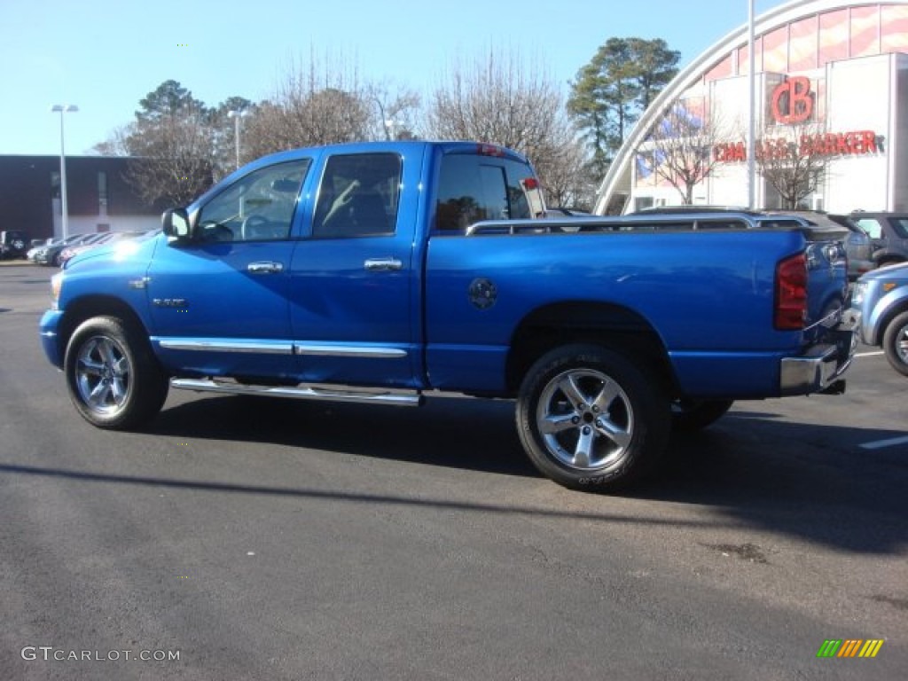 2008 Ram 1500 Laramie Quad Cab 4x4 - Electric Blue Pearl / Medium Slate Gray photo #5