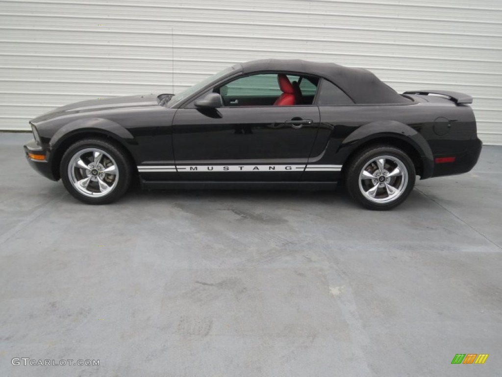 2005 Mustang V6 Premium Convertible - Black / Red Leather photo #5