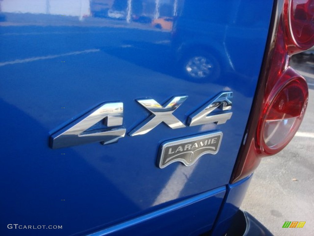 2008 Ram 1500 Laramie Quad Cab 4x4 - Electric Blue Pearl / Medium Slate Gray photo #25