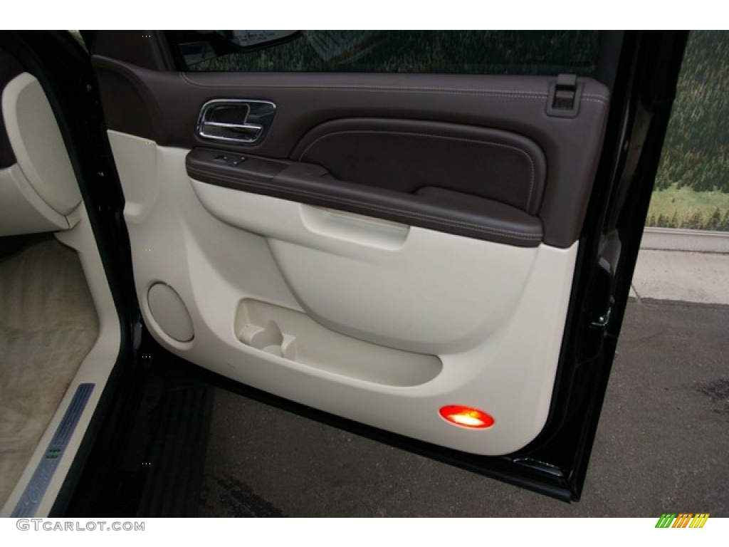 2010 Cadillac Escalade Hybrid AWD Cocoa/Light Linen Door Panel Photo #76380529