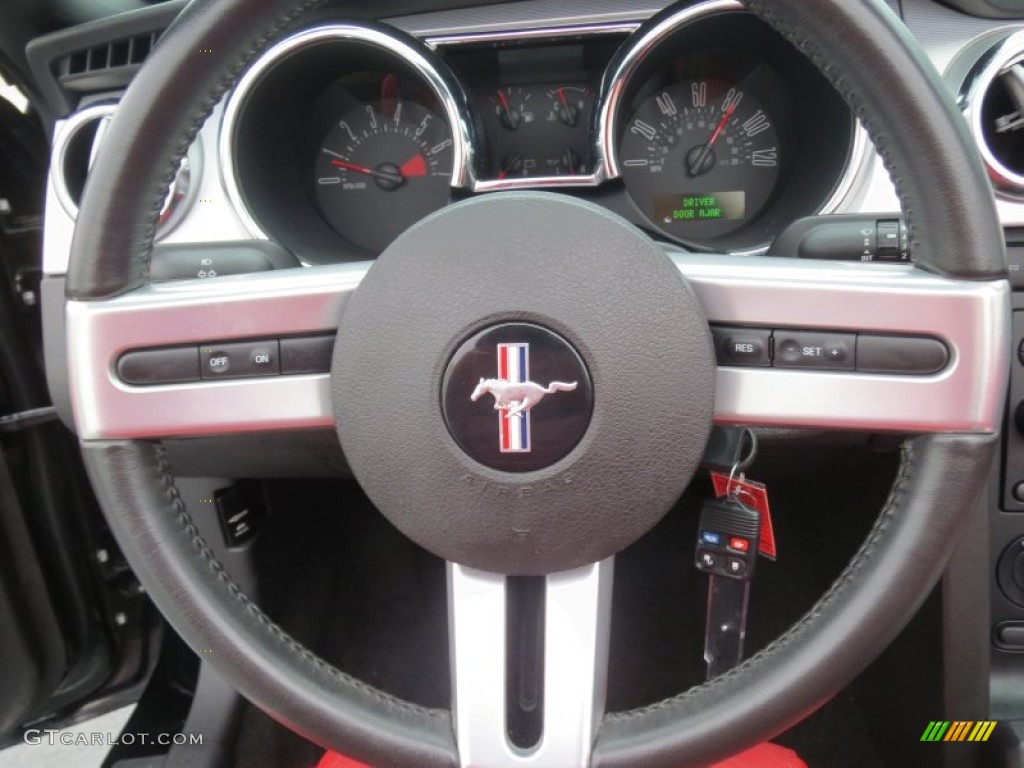 2005 Mustang V6 Premium Convertible - Black / Red Leather photo #39