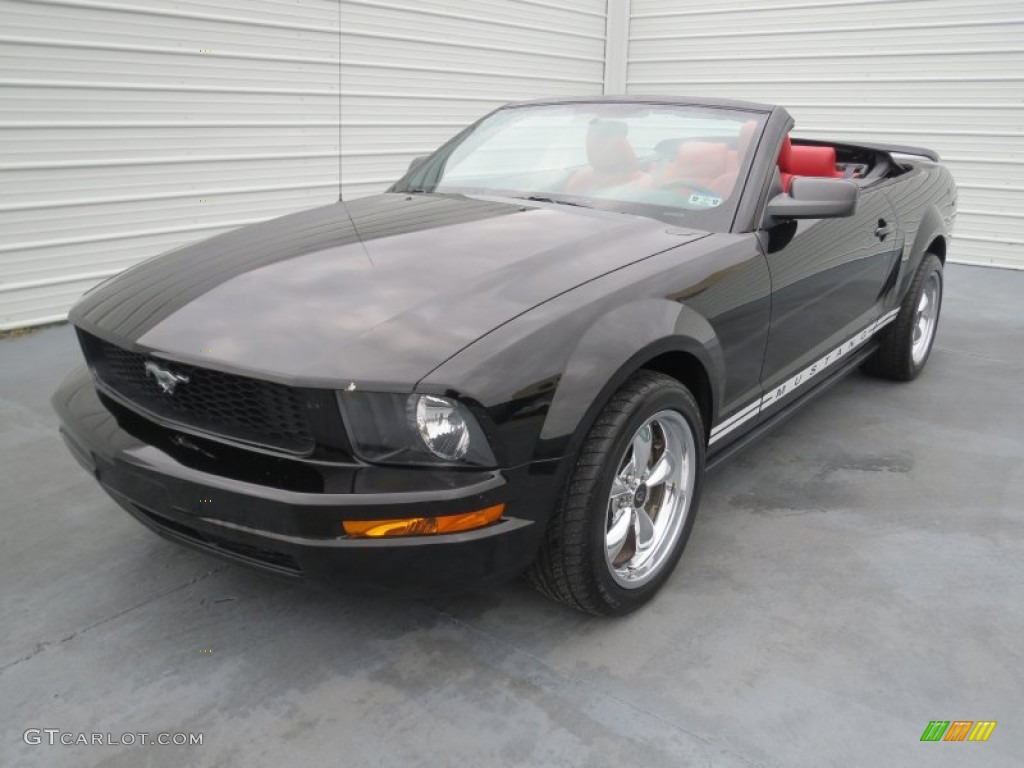 2005 Mustang V6 Premium Convertible - Black / Red Leather photo #44