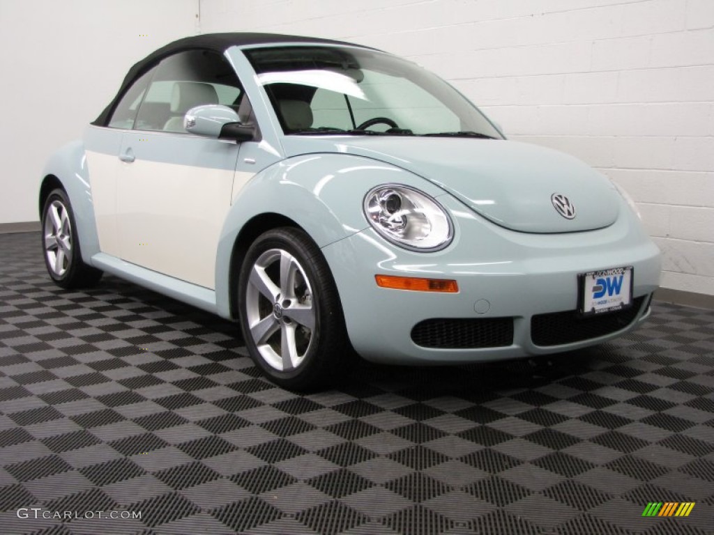 2010 New Beetle Final Edition Convertible - Aquarius Blue/Campanella White / Cream photo #1