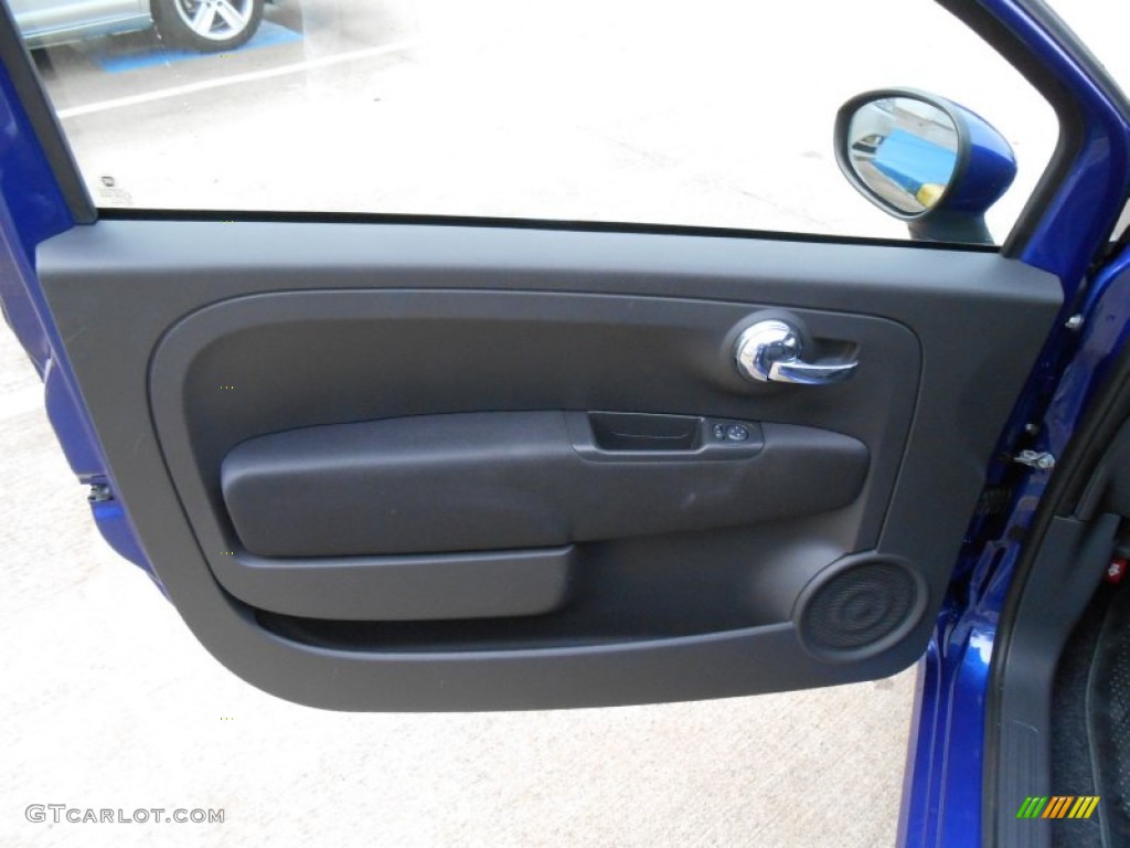 2012 Fiat 500 Pop Tessuto Grigio/Nero (Grey/Black) Door Panel Photo #76382947