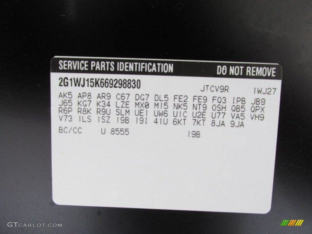 2006 Chevrolet Monte Carlo LS Color Code Photos
