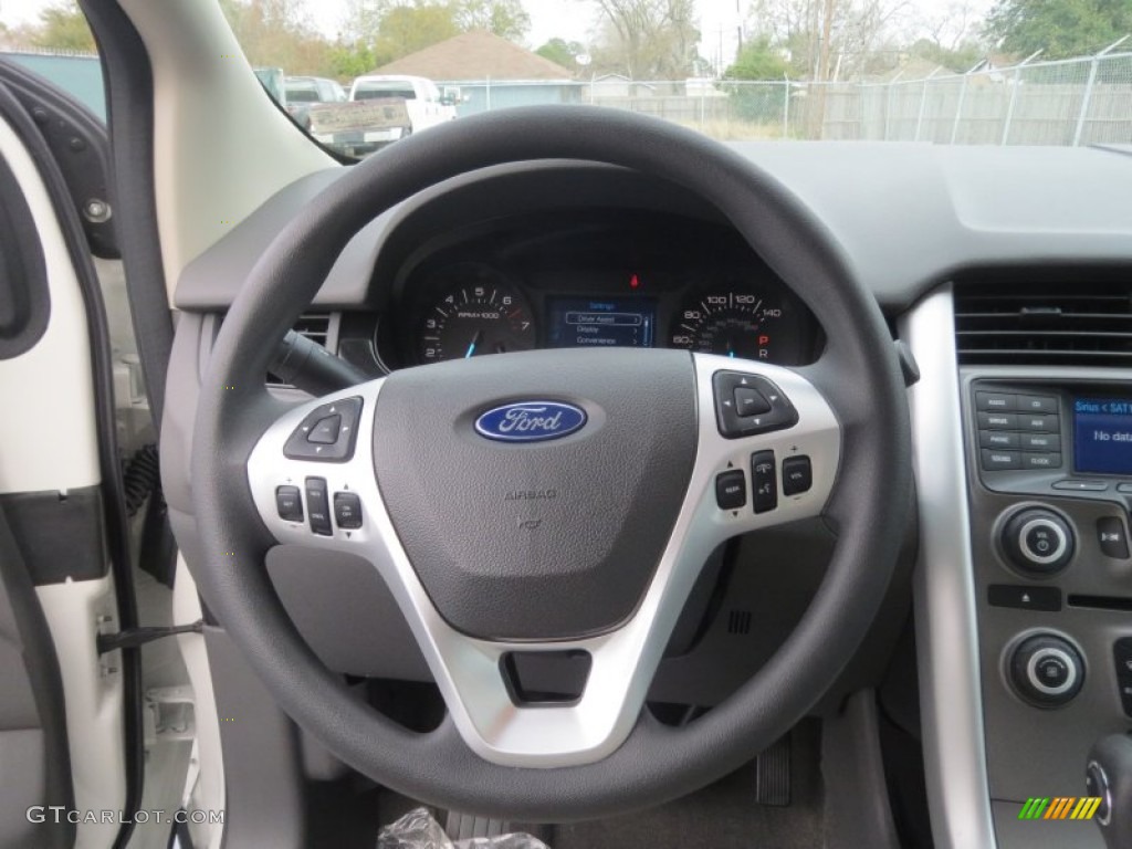 2013 Ford Edge SE Medium Light Stone Steering Wheel Photo #76384354