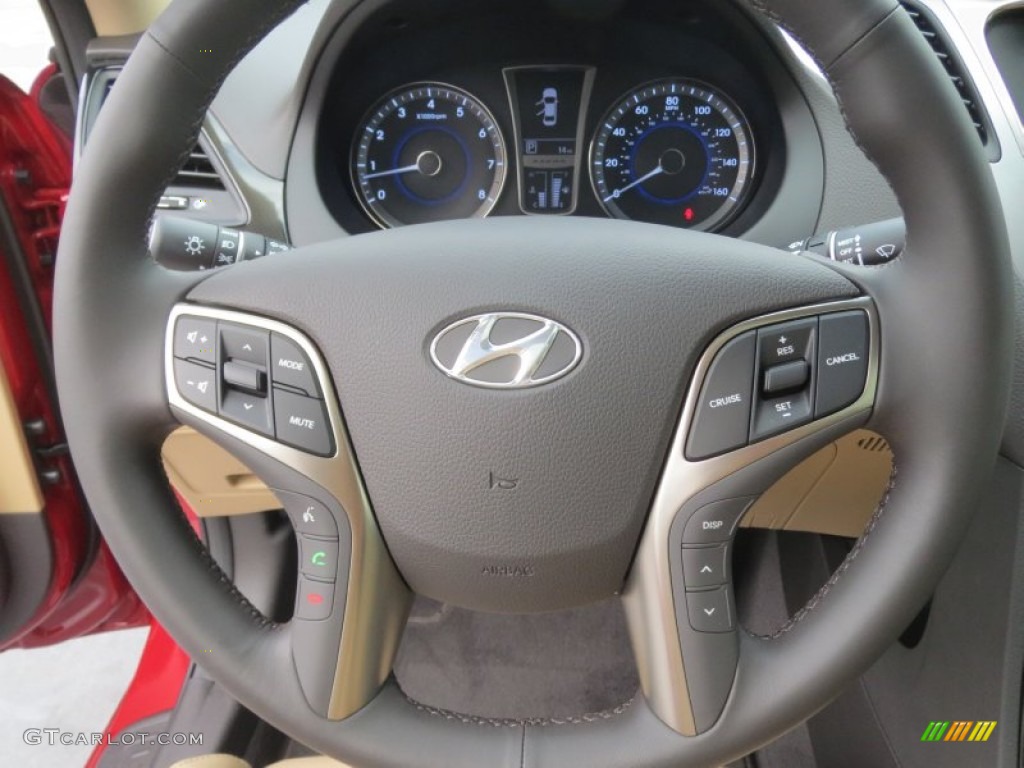 2013 Hyundai Azera Standard Azera Model Camel Steering Wheel Photo #76384765
