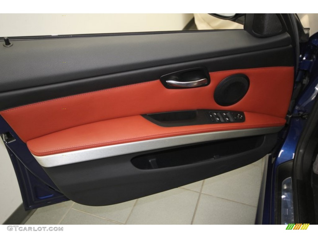 2011 BMW M3 Sedan Fox Red Novillo Leather Door Panel Photo #76386516