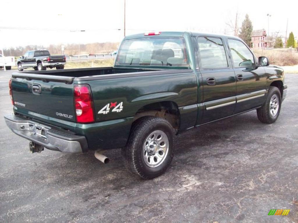 2005 Silverado 1500 LS Crew Cab 4x4 - Dark Green Metallic / Dark Charcoal photo #2