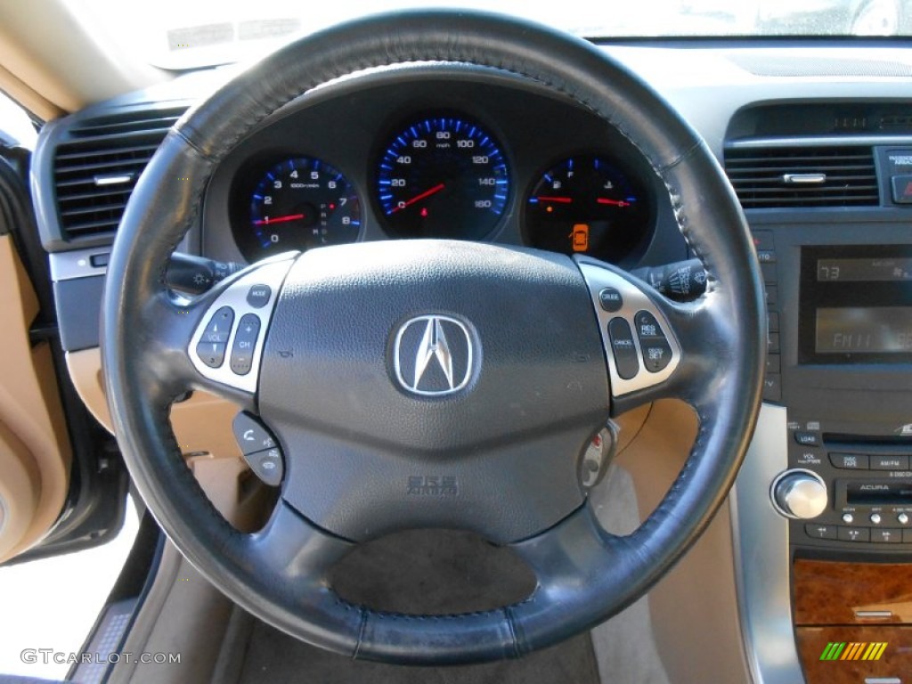 2005 Acura TL 3.2 Camel Steering Wheel Photo #76386612