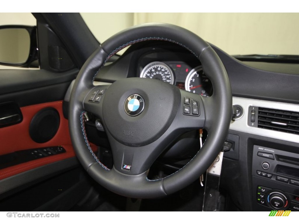 2011 BMW M3 Sedan Fox Red Novillo Leather Steering Wheel Photo #76386634