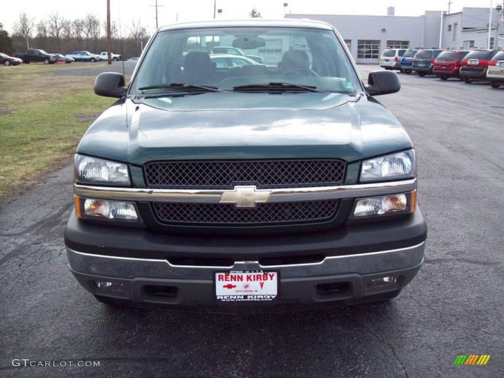 2005 Silverado 1500 LS Crew Cab 4x4 - Dark Green Metallic / Dark Charcoal photo #3