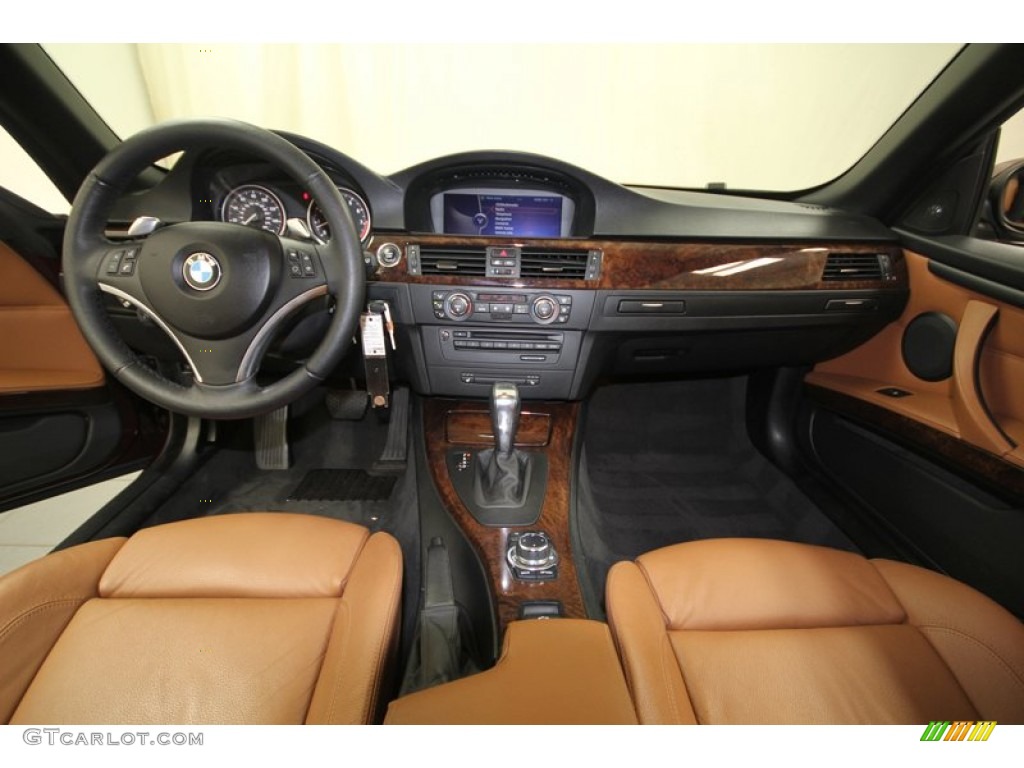 2009 BMW 3 Series 335i Convertible Saddle Brown Dakota Leather Dashboard Photo #76387465