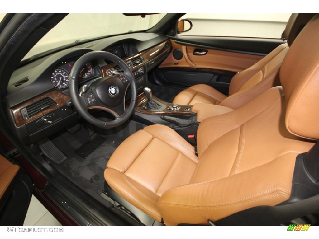 Saddle Brown Dakota Leather Interior 2009 BMW 3 Series 335i Convertible Photo #76387495