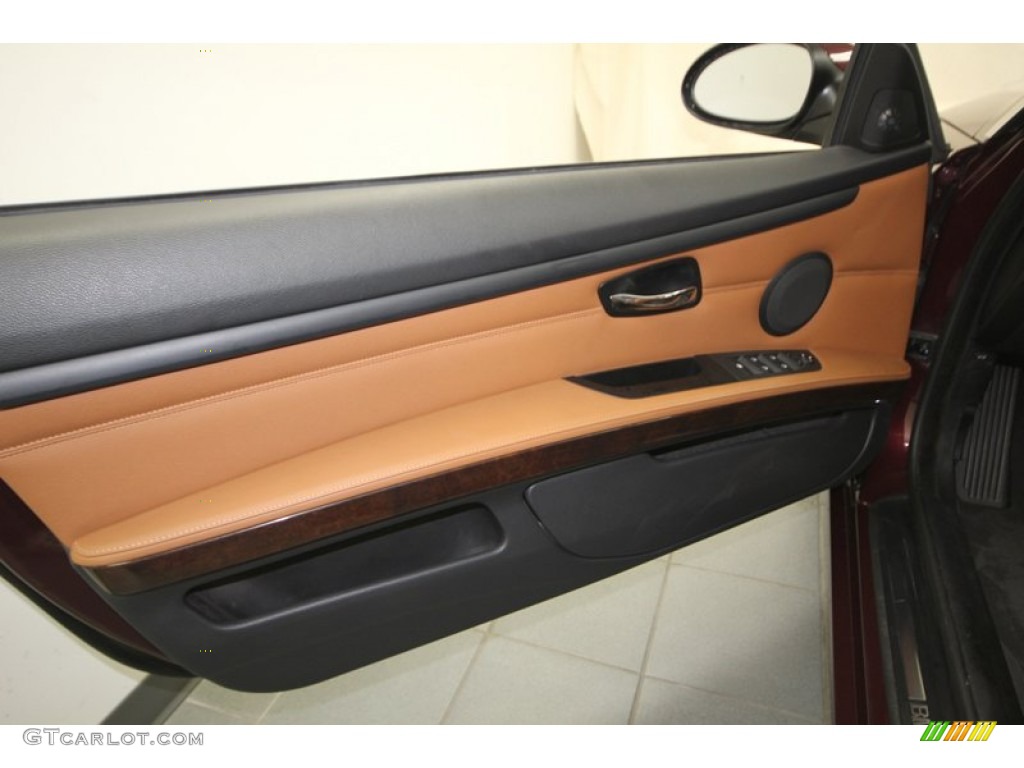 2009 BMW 3 Series 335i Convertible Saddle Brown Dakota Leather Door Panel Photo #76387501