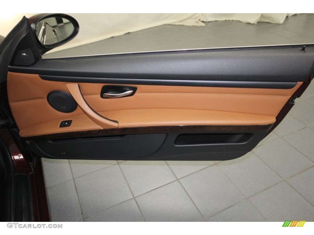 2009 BMW 3 Series 335i Convertible Saddle Brown Dakota Leather Door Panel Photo #76387558