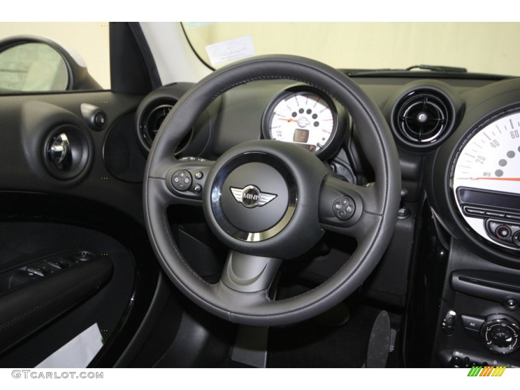 2013 Mini Cooper Countryman Carbon Black Steering Wheel Photo #76387981