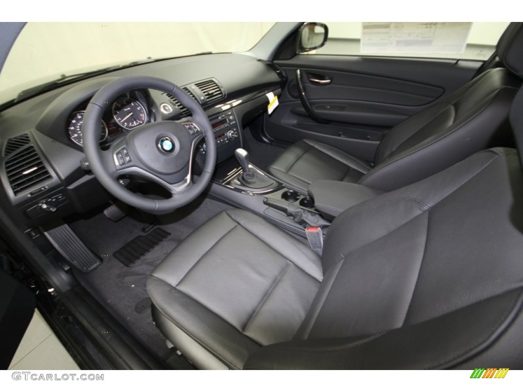 Black Interior 2013 BMW 1 Series 128i Coupe Photo #76388338