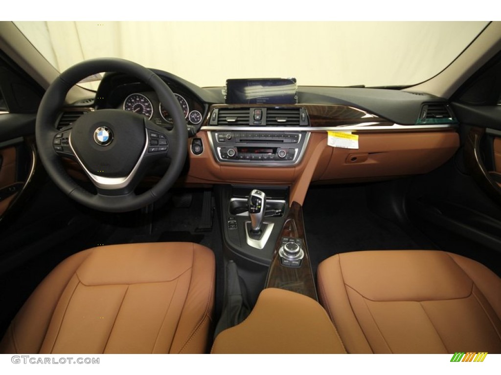 2013 BMW 3 Series 335i Sedan Saddle Brown Dashboard Photo #76392873