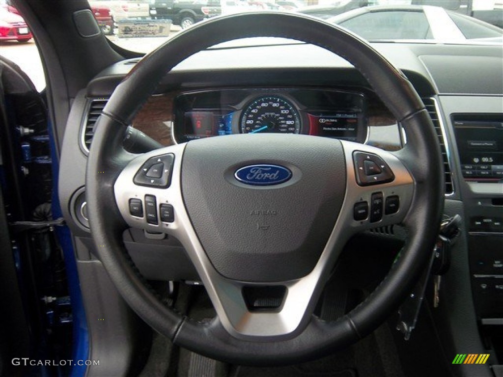 2013 Ford Taurus Limited Charcoal Black Steering Wheel Photo #76394943