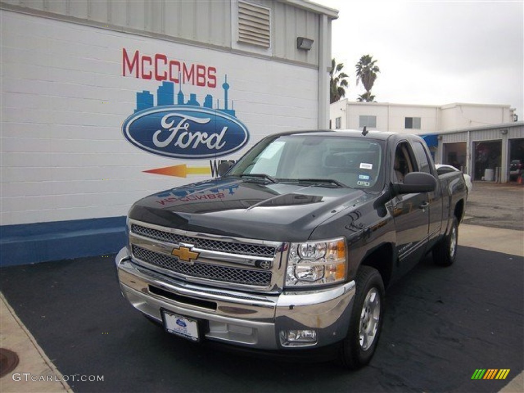 2012 Silverado 1500 LT Extended Cab - Black / Light Titanium/Dark Titanium photo #1