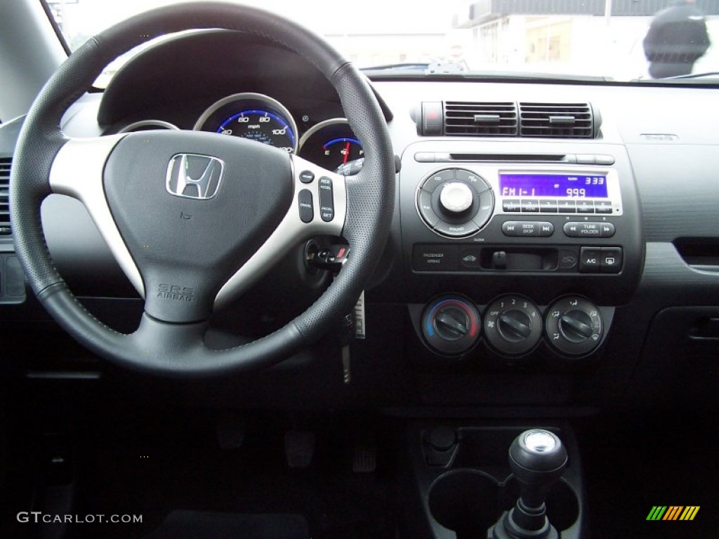 2008 Honda Fit Sport Black/Grey Dashboard Photo #76397094