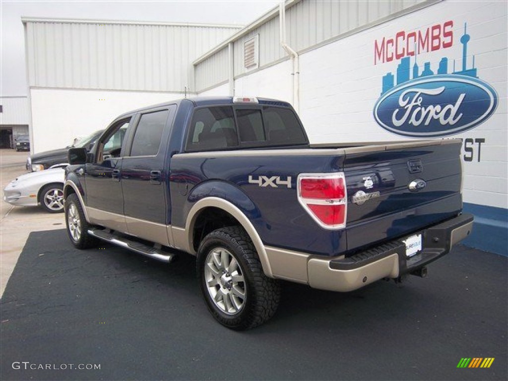 2009 F150 King Ranch SuperCrew 4x4 - Dark Blue Pearl Metallic / Chaparral Leather/Camel photo #10