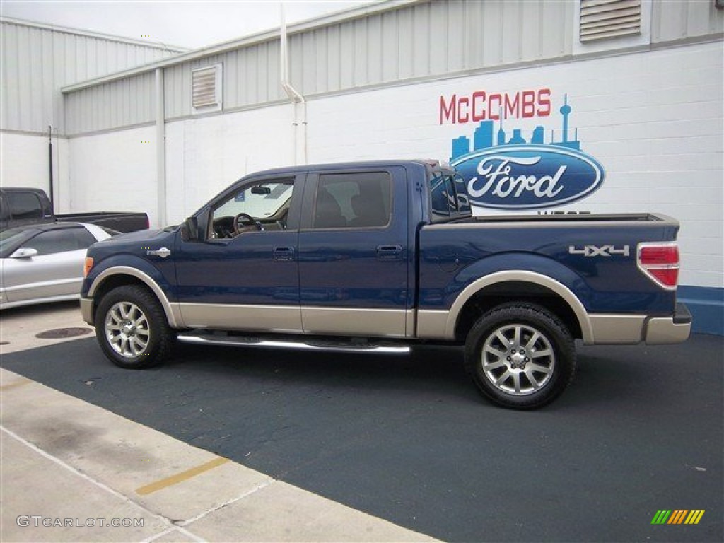 2009 F150 King Ranch SuperCrew 4x4 - Dark Blue Pearl Metallic / Chaparral Leather/Camel photo #11