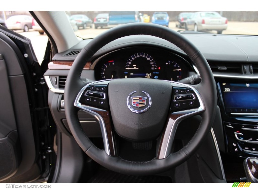 2013 Cadillac XTS Luxury FWD Jet Black Steering Wheel Photo #76398812