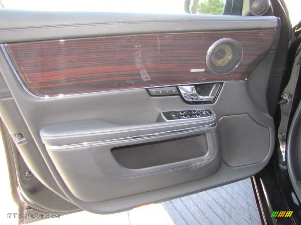 2011 Jaguar XJ XJL Supercharged Jet Black/Ivory Door Panel Photo #76401858