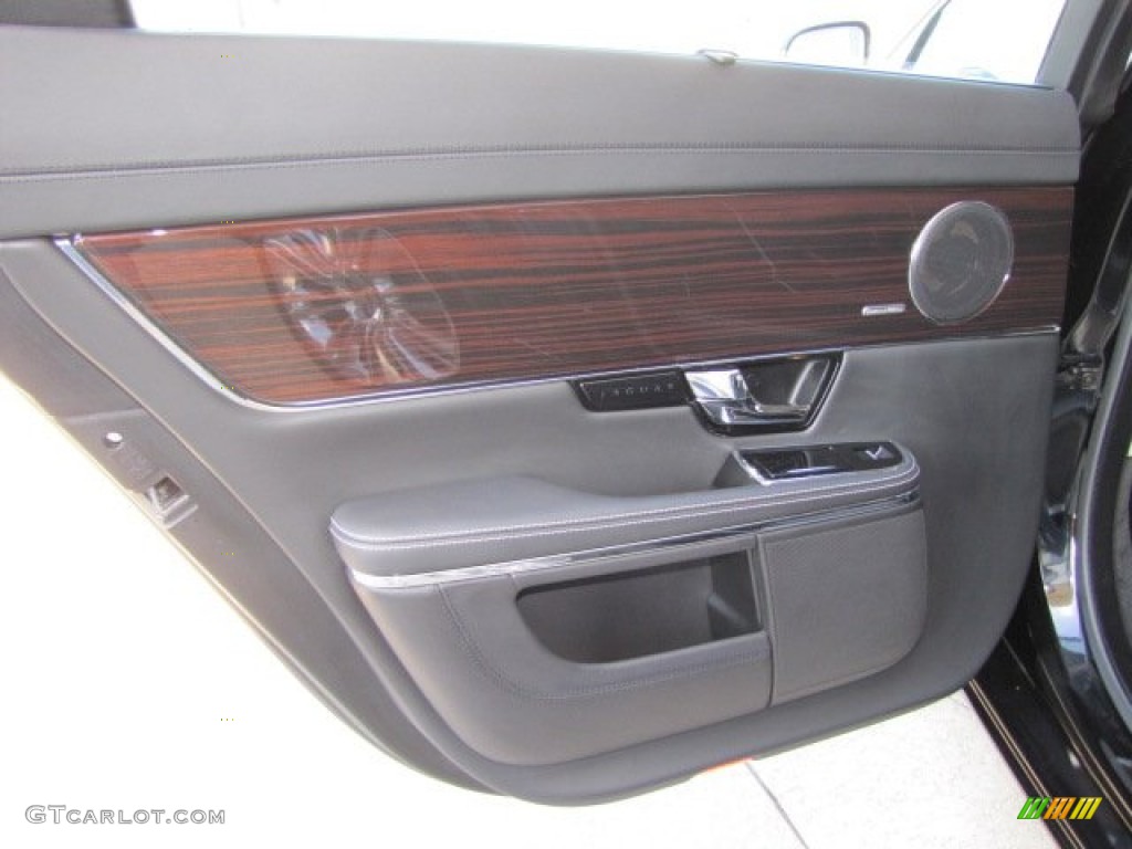 2011 Jaguar XJ XJL Supercharged Jet Black/Ivory Door Panel Photo #76401897